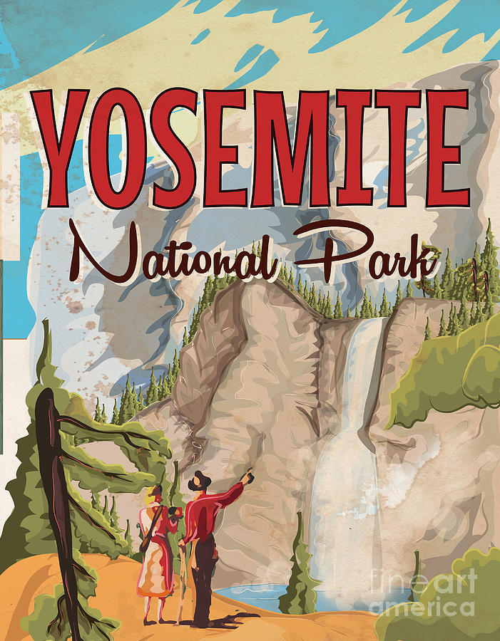 Yosemite National Park Poster Painting by Celestial Images