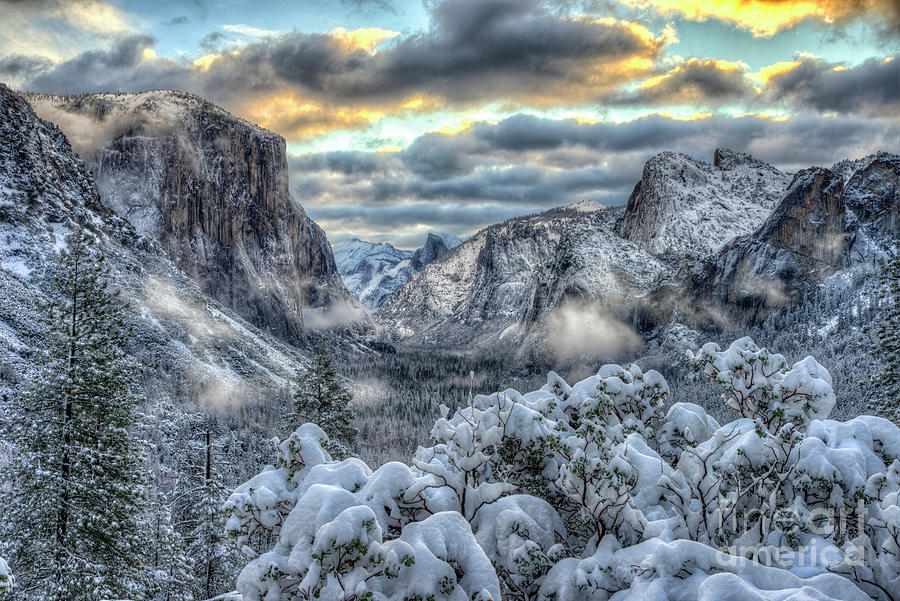 Yosemite National Park Tunnel View Winter Beauty Photograph by Wayne Moran