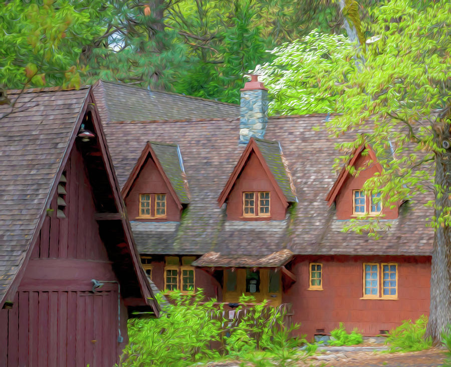 Yosemite Ranger Cabin Digital Watercolor by Randy Herring Yosemite Ranger Cabin Digital Watercolor by Randy Herring