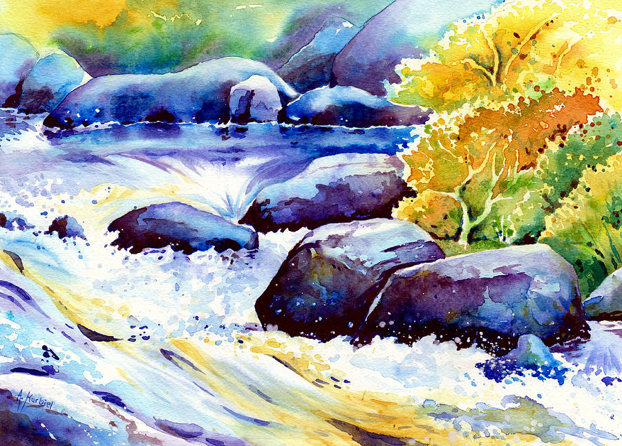 Fall Painting - Yosemite River by Alina Kurbiel