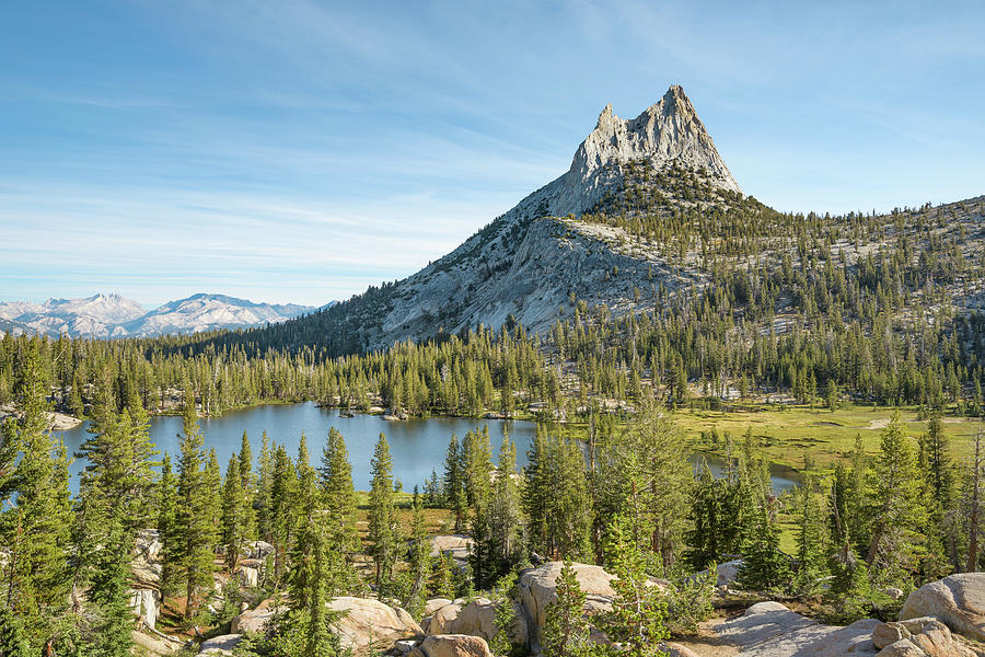 Yosemite - Upper Cathedral Lake and Cathedral Peak Photograph by Alexander Kunz