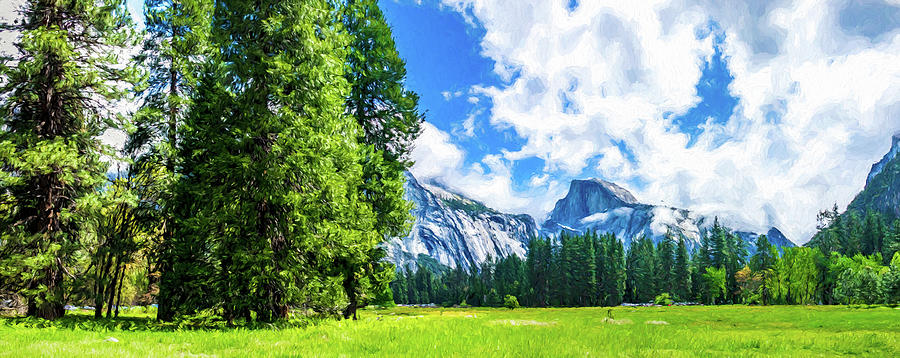 Yosemite Valley and Half Dome Digital Painting by Randy Herring Yosemite Valley and Half Dome Digital Painting by Randy Herring
