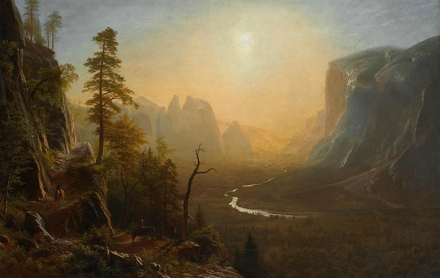 Yosemite Valley Glacier Point Trail Painting by Albert Bierstadt