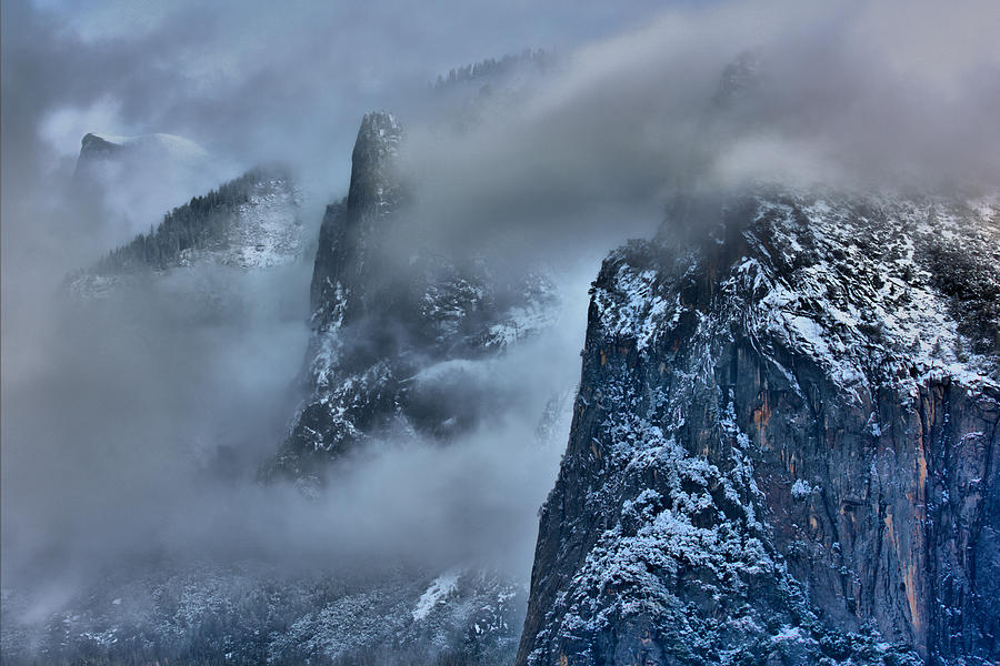 Yosemite Valley Peaks in the Clouds Photograph by Josephine Buschman