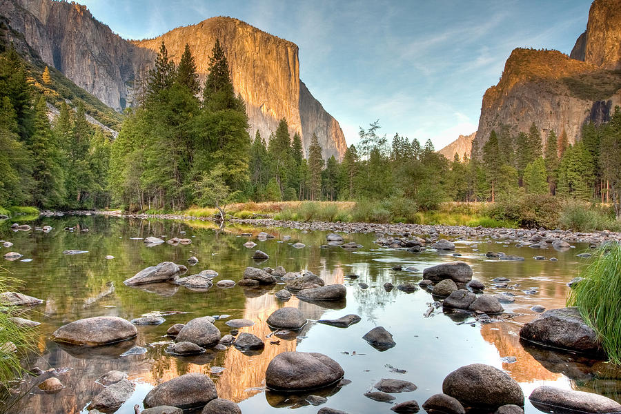 Yosemite Valley Reflected In Merced River Photograph by Ben Neumann