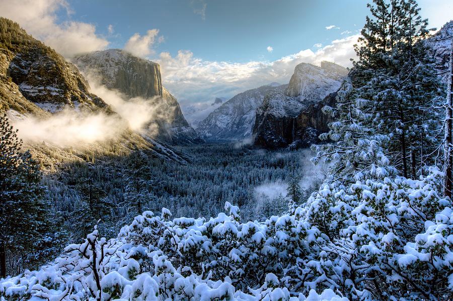 Yosemite Valley Snowy Am Photograph by Alan Kepler