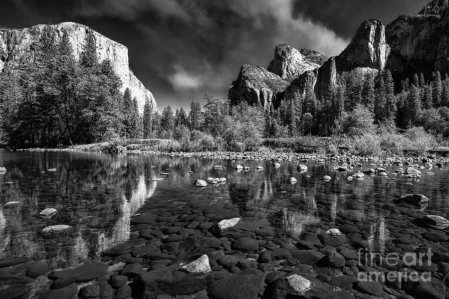 Yosemite Valley View In Monochrome Photograph by Mimi Ditchie