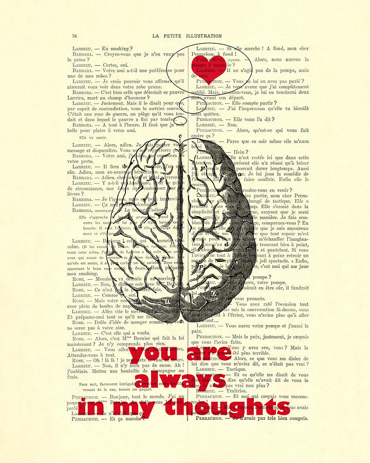 Valentines Day Digital Art - You are always in my thoughts by Madame Memento