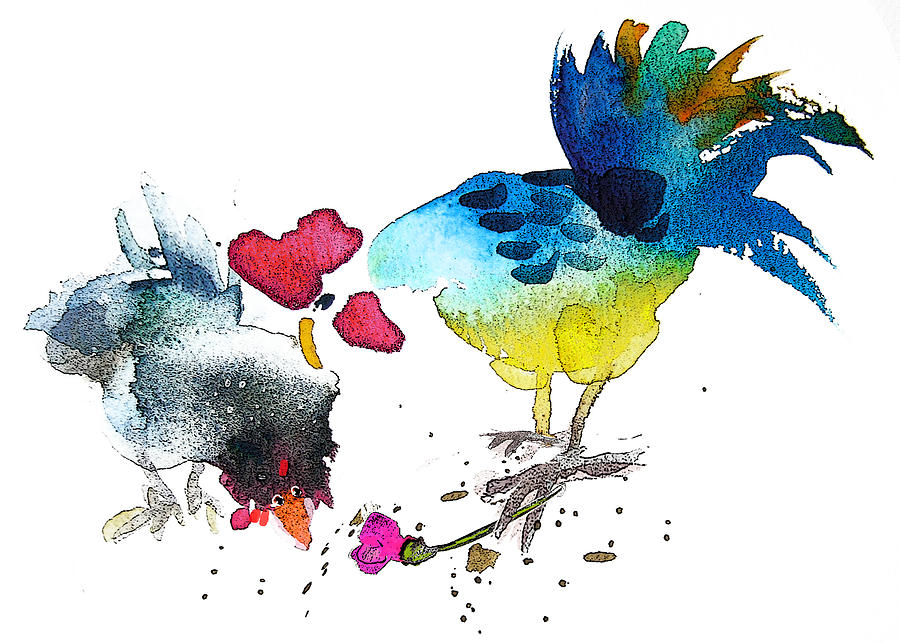 Chicken Painting - You Are my Sweet Heart by Miki De Goodaboom