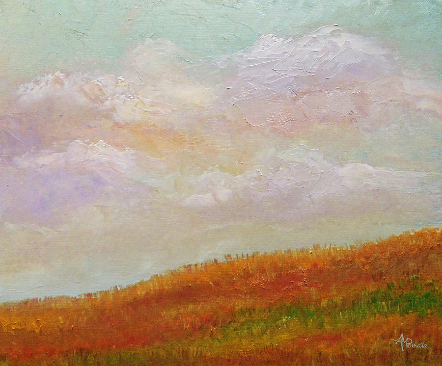 Sunset Painting - Sunlit Quietude by Angeles M Pomata