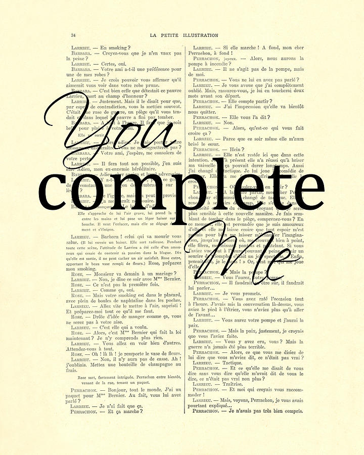 Valentines Day Digital Art - You complete me, love poster by Madame Memento