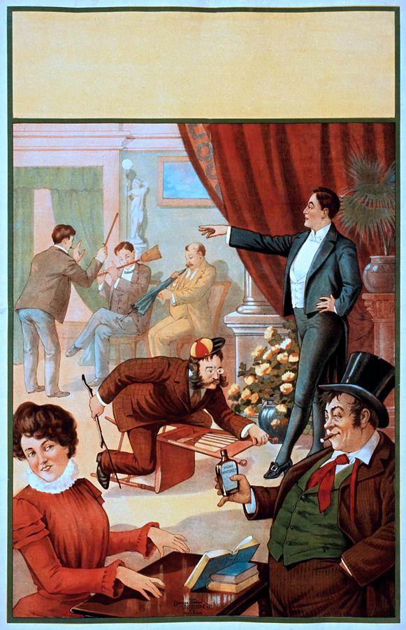 You dreamt you were a hypnotist? Stock poster, 1900 Painting by Vincent Monozlay