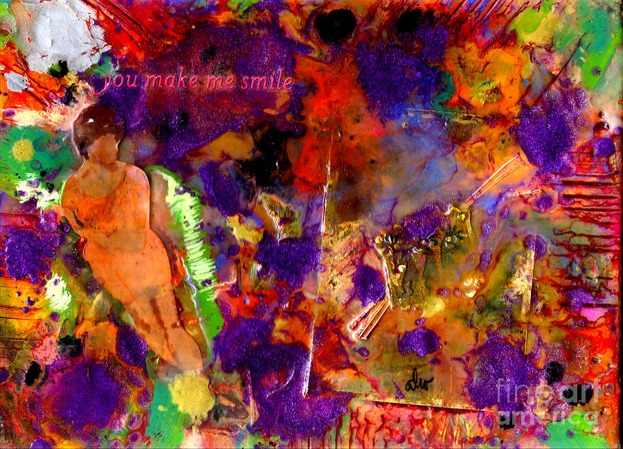 Abstract Mixed Media - You Make Me Smile by Angela L Walker