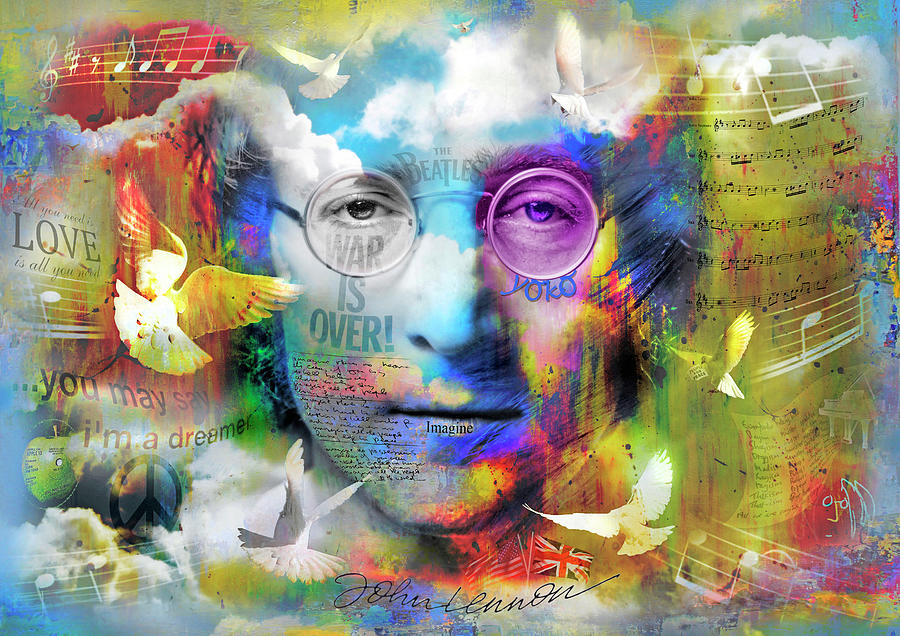 John Lennon Digital Art - You may say Im a Dreamer by Mal Bray