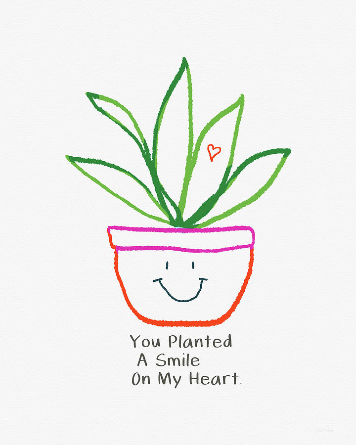 You Planted A Smile- Art by Linda Woods Mixed Media by Linda Woods