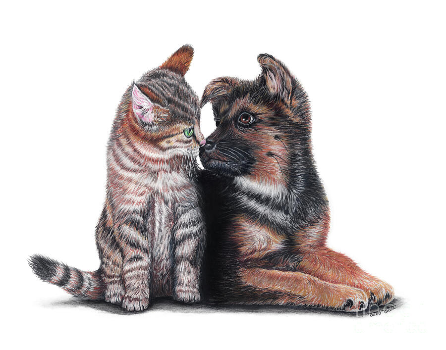Cat Painting - You Talking to Me  by Peter Piatt