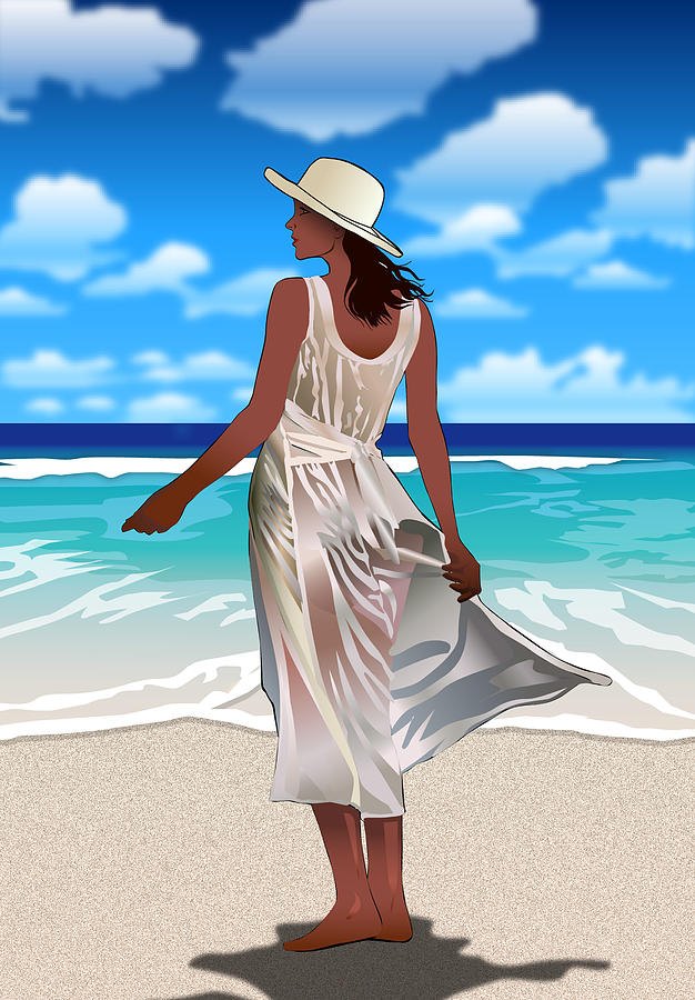 Woman On Beach Digital Art - You Time by Richard Ferguson