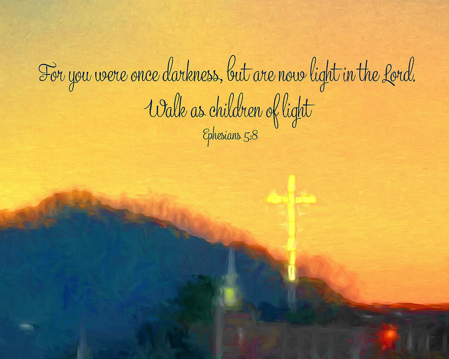 You were once darkness Cross at sunset Photograph by Denise Beverly