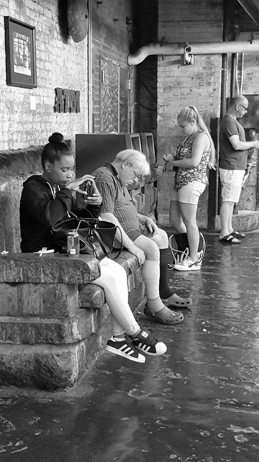 Young And Old On A Bench B W Photograph by Rob Hans