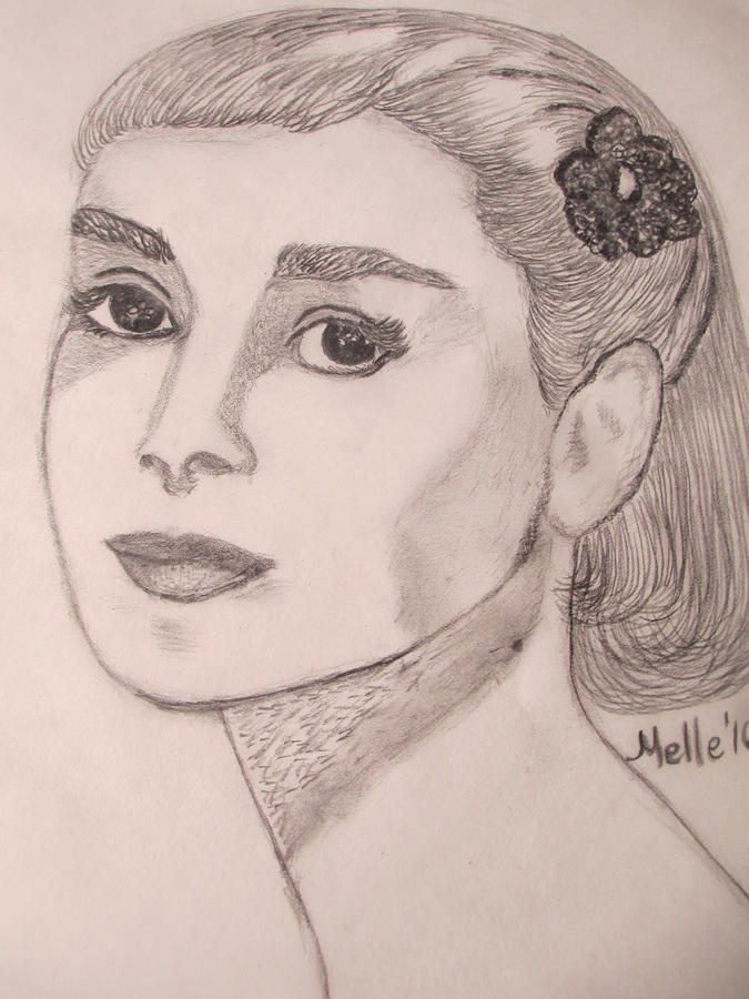 Young Audrey Hepburn Series2 c Painting by Carmela Maglasang - Fine Art ...