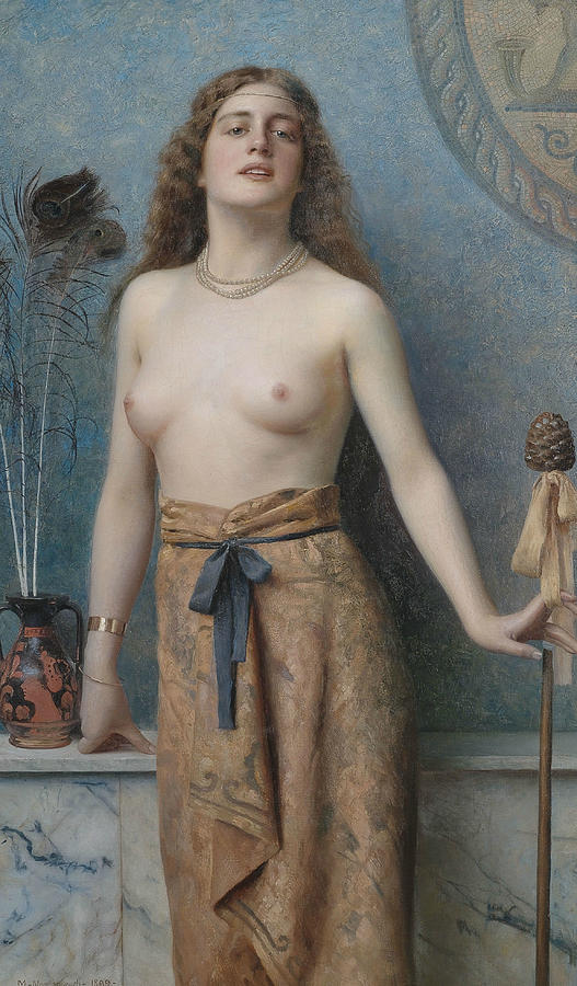 Young Bacchante Painting by Max Nonnenbruch