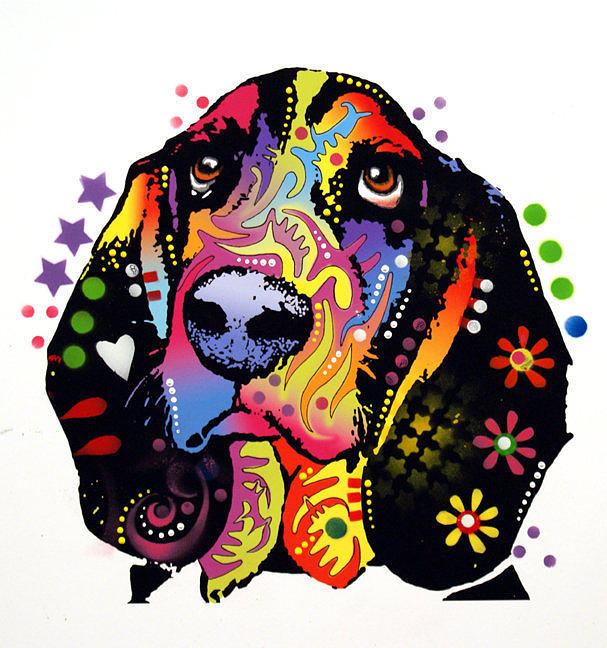 Young Basset Painting by Dean Russo