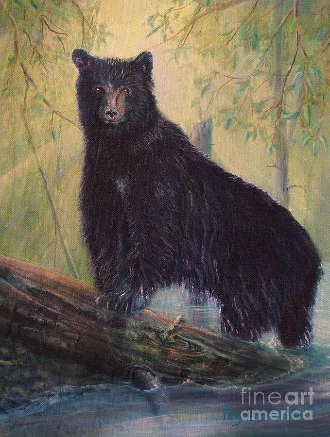 Young Bear Painting by Wayne Enslow
