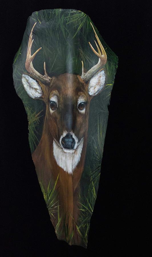 Young Buck Painting by Nancy Lauby