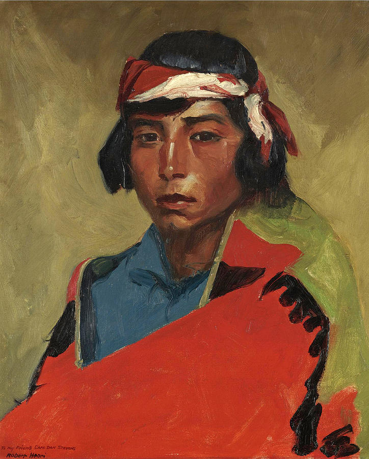 Young Buck of the Tesuque Pueblo Painting by Robert Henri