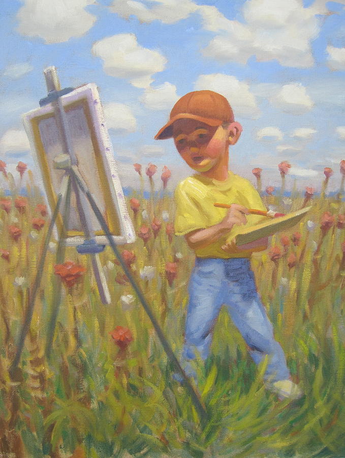 Young Budding Artist 4 Painting by Texas Tim Webb