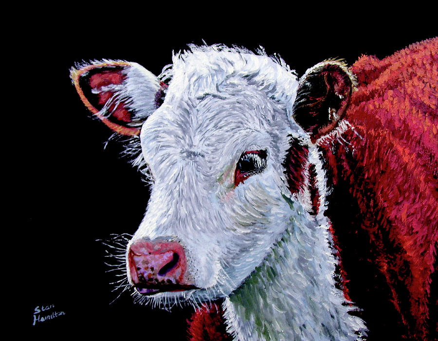 Young Bull Painting by Stan Hamilton