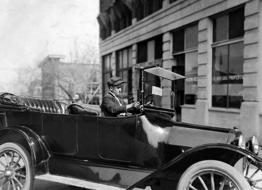 Young Chauffeur - Oklahoma City - 1917 Photograph by War Is Hell Store