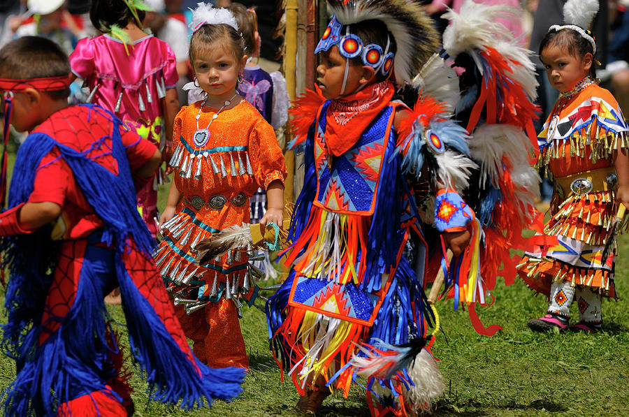 Young children Native Indian dancers in tiny tots competition at Photograph by Reimar Gaertner