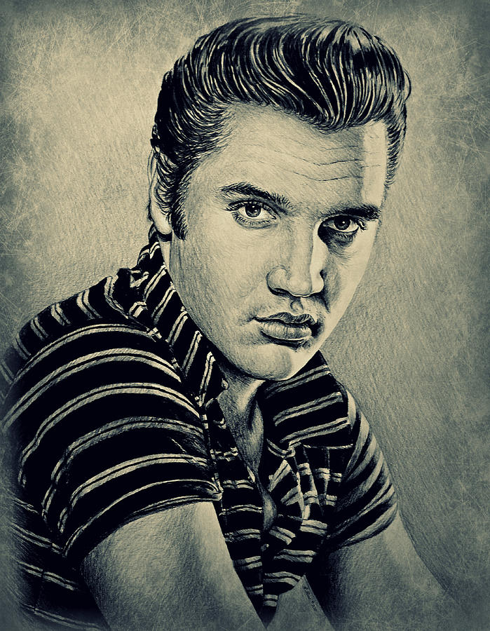 Elvis Presley Drawing - Young Elvis by Andrew Read