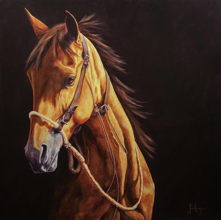 Young Filly Painting by Joan Frimberger