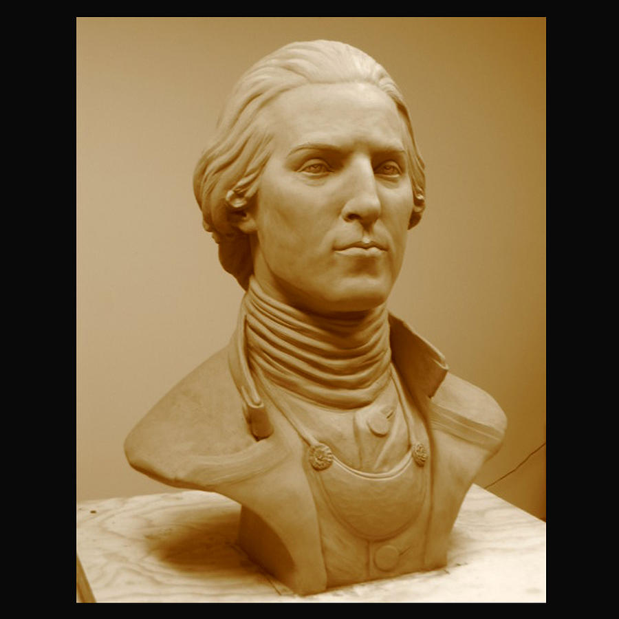 George Washington Sculpture - Young George in clay by Bryan Rapp