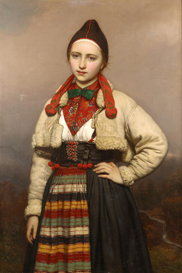 Young Girl from Rattvik in Dalarna. Sweden Painting by Joseph van Lerius
