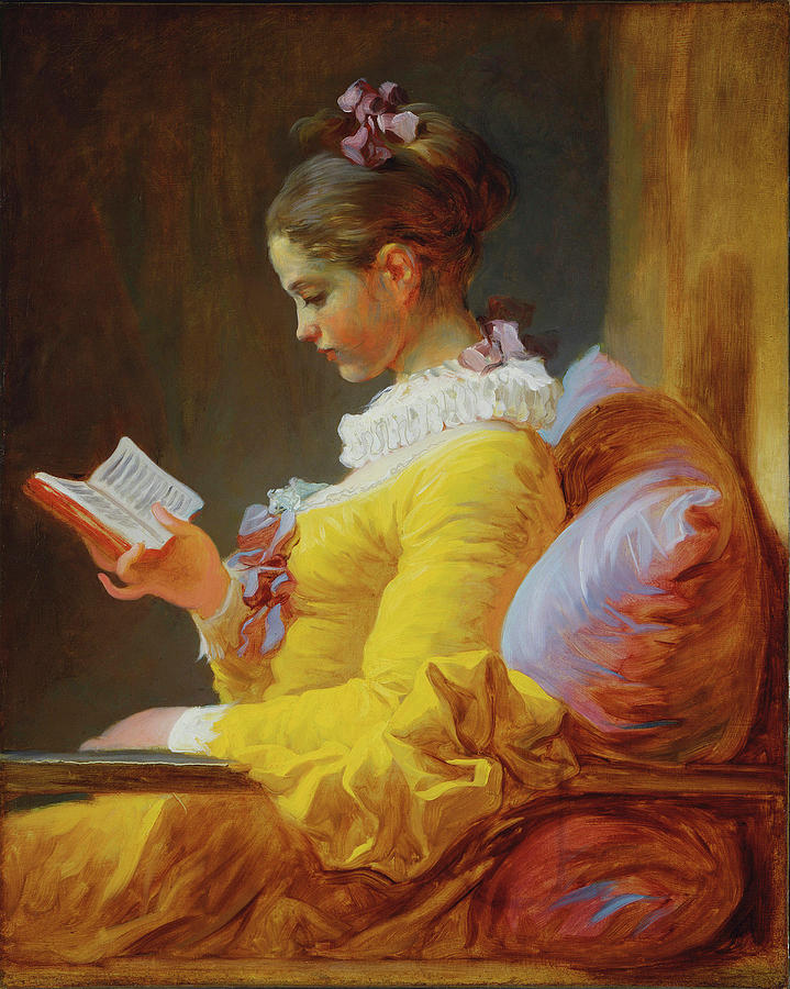 Young Lady Painting - Young Girl Reading by MotionAge Designs