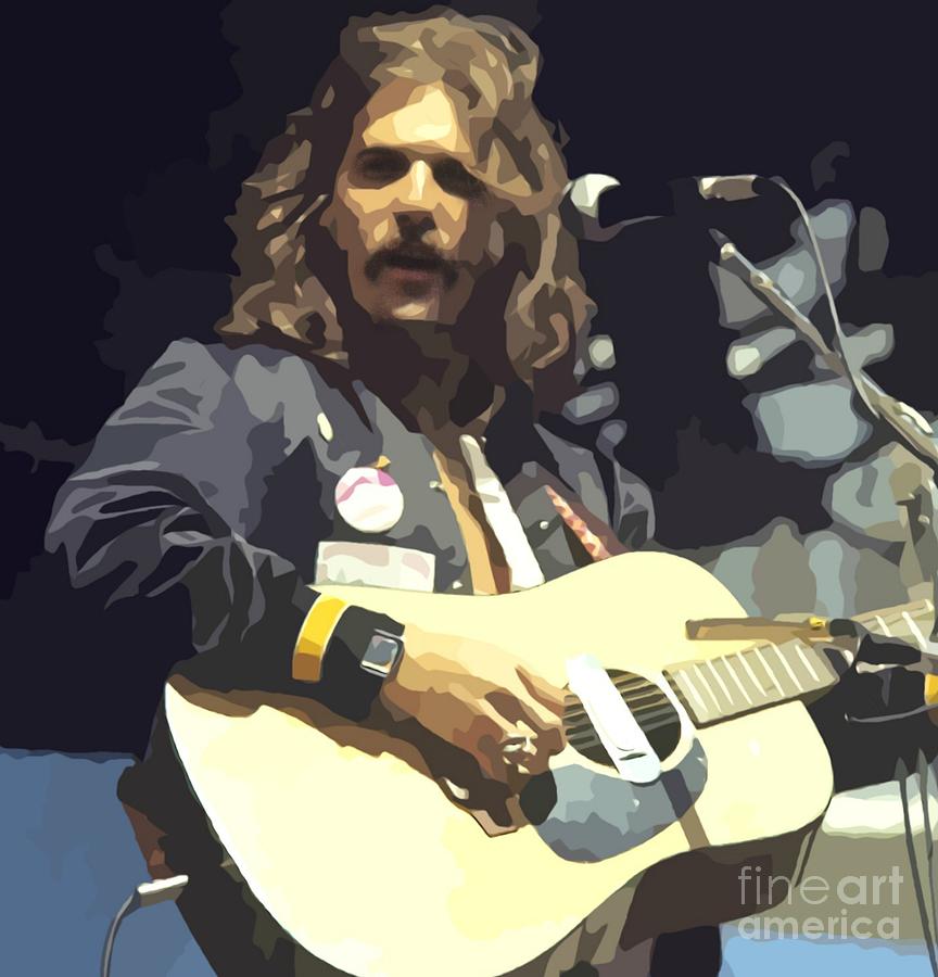 Musician Painting - Young Glenn Frey Abstract Painting by John Malone