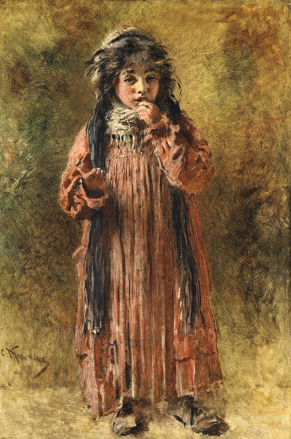 Impressionism Painting - Young Gypsy by Konstantin Makovsky