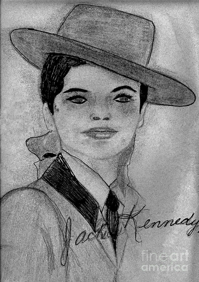 Young Jackie Kennedy Drawing by Sonya Chalmers