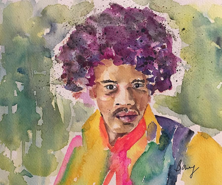 Young Jimi Hendrix Painting by Bonny Butler