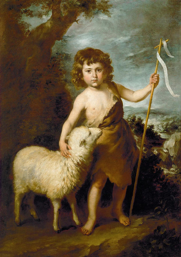Young John the Baptist Painting by Workshop of Bartolome Esteban Murillo