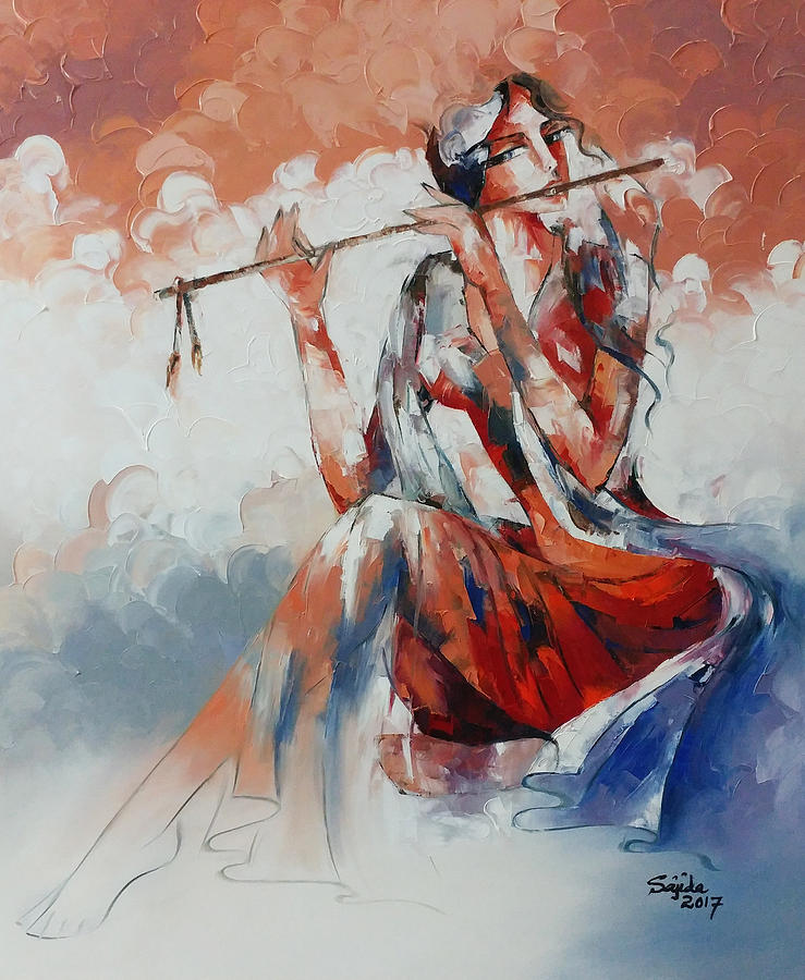 The flirty girl Painting by Isa Azzeitun