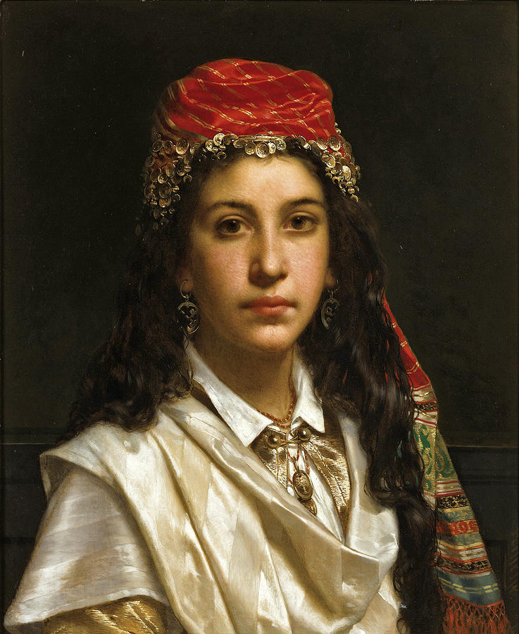 Young Lady wearing a Middle-Eastern Costume Painting by Jan Portielje