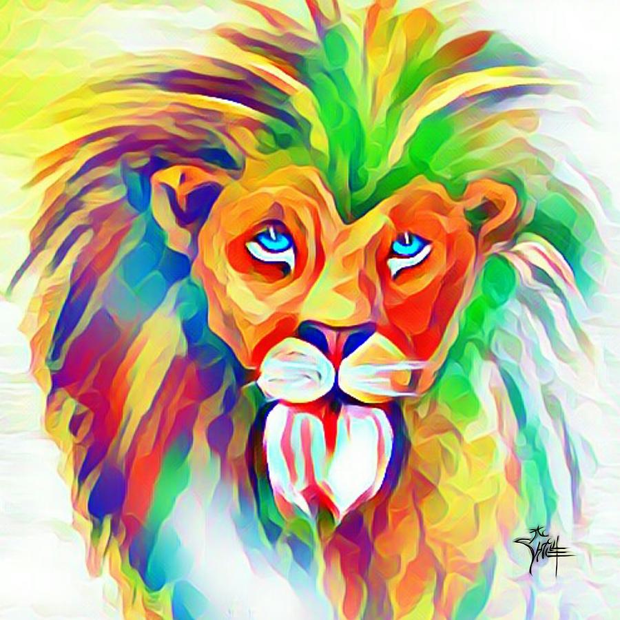 Young Lion Plain Digital Art by Annah Wakesho Mkoji | Fine Art America