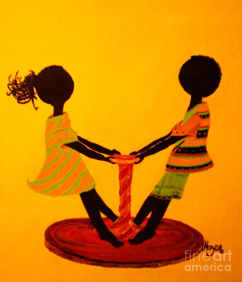 Young Love-Twirling Painting by Barbara Hayes
