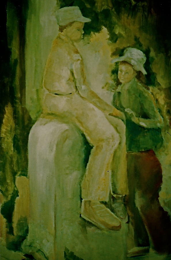 Tree Painting - Young Lovers by Bettye  Harwell