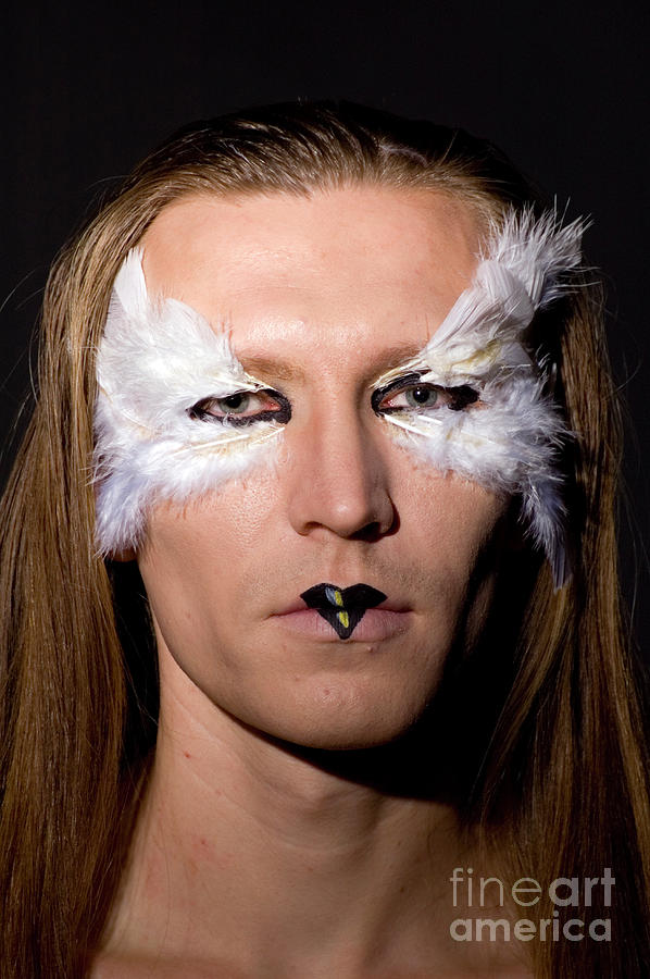 Young Male Model With Make Up Mask Photograph by Ilan Rosen