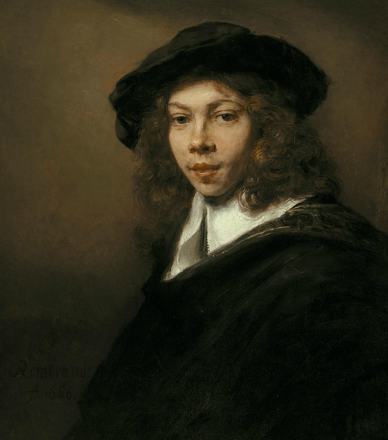 Young Man in a Black Beret Painting by Rembrandt